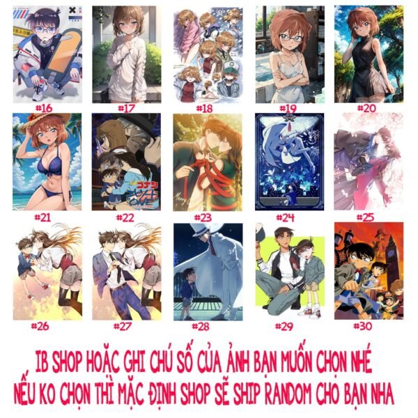 Khung Ảnh Treo Tường, Để Bàn 10x15, 13x18, A5, A4, A3 Mặt Mica Anime Manga Thám tử lừng danh Conan(1) - kèm chân đế/Đinh