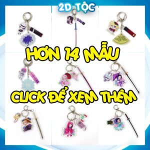 Móc Khóa Mica Trong Suốt In 2 Mặt Sắc Nét Anime Manga Chùm 3 miếng Kimetsu no Yaiba Thanh Gươm Diệt Quỷ– 2D Tộc Shop