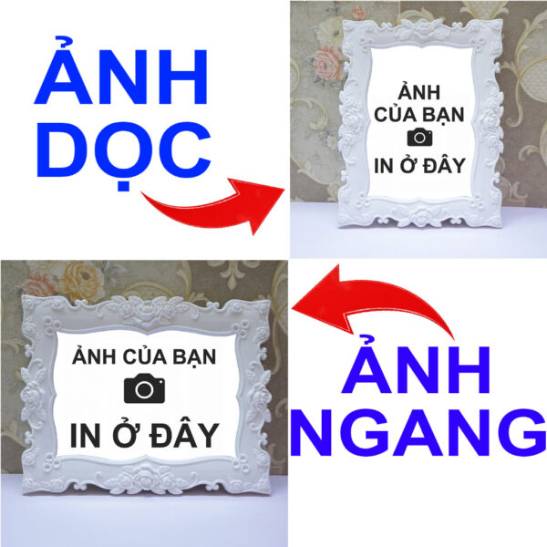 (In theo yêu cầu) Khung Ảnh Treo Tường, Để Bàn 10x15, 13x18, A5, A4, A3 Mặt Mica kèm chân đế/Đinh 3 chân (1)