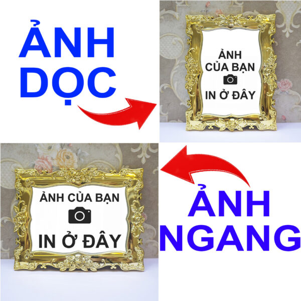 (In theo yêu cầu) Khung Ảnh Treo Tường, Để Bàn 10x15, 13x18, A5, A4, A3 Mặt Mica kèm chân đế/Đinh 3 chân (1)