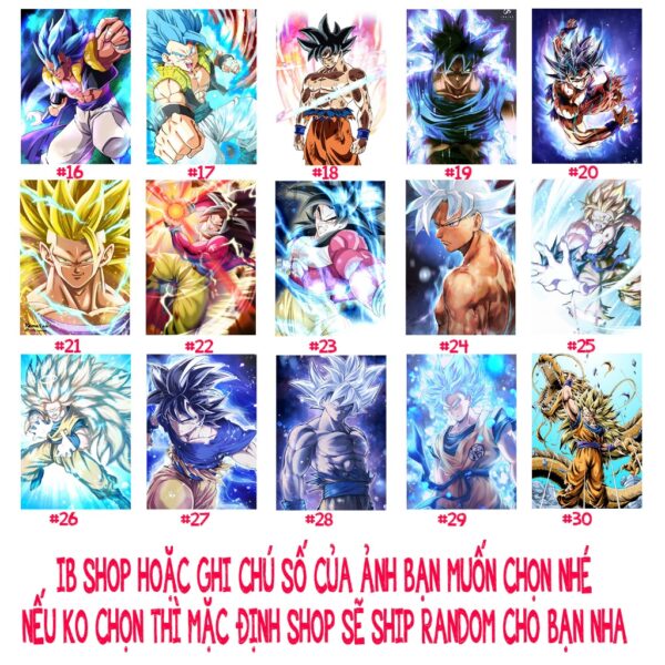 Khung Ảnh Treo Tường, Để Bàn 10x15, 13x18, A5, A4, A3 Mặt Mica Dragon Ball 7 Viên Ngọc Rồng - kèm chân đế/Đinh 3 chân