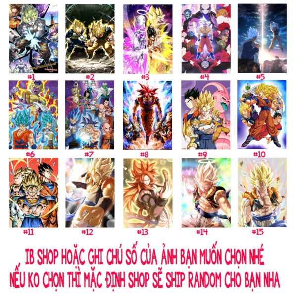 Khung Ảnh Treo Tường, Để Bàn 10x15, 13x18, A5, A4, A3 Mặt Mica Dragon Ball 7 Viên Ngọc Rồng - kèm chân đế/Đinh 3 chân