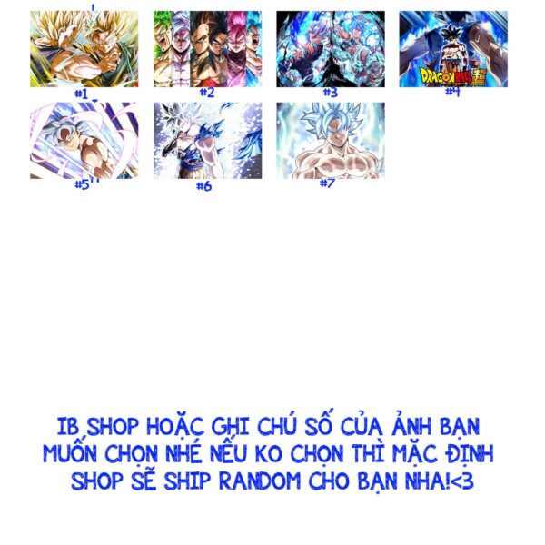 Khung Ảnh Treo Tường, Để Bàn 10x15, 13x18, A5, A4, A3 Mặt Mica Dragon Ball 7 Viên Ngọc Rồng - kèm chân đế/Đinh 3 chân