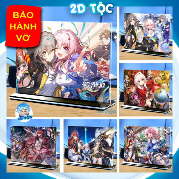 Khung ảnh Mica trong suốt Kích thước A4,A5 In hình Silver Wolf Game Honkai: Star Rail (1) đế lùa màu đen