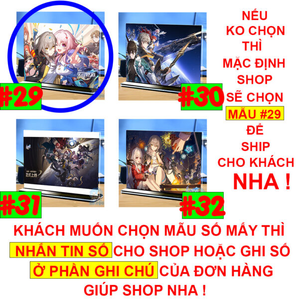 Khung ảnh Mica trong suốt Kích thước A4,A5 In hình Silver Wolf Game Honkai: Star Rail (1) đế lùa màu đen