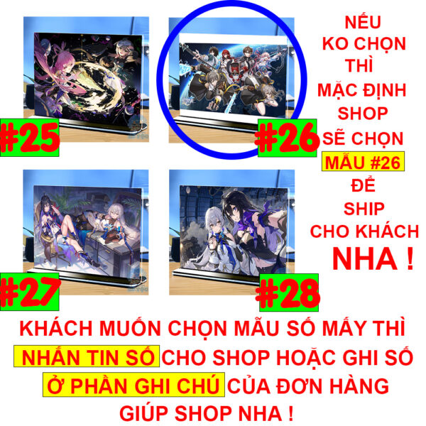 Khung ảnh Mica trong suốt Kích thước A4,A5 In hình Silver Wolf Game Honkai: Star Rail (1) đế lùa màu đen