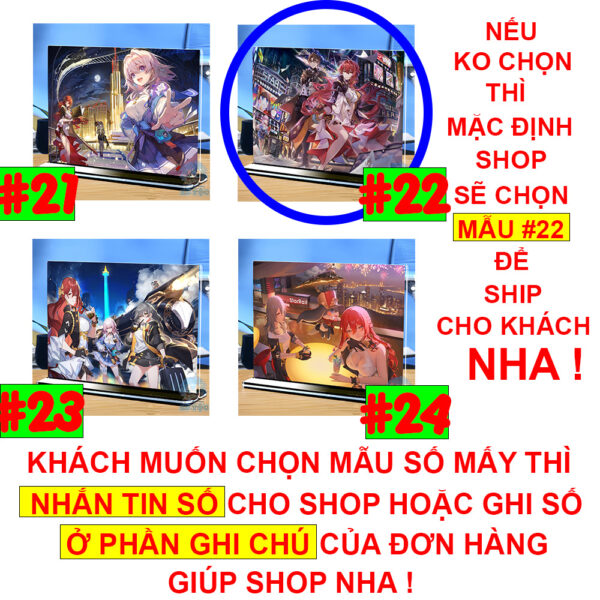Khung ảnh Mica trong suốt Kích thước A4,A5 In hình Silver Wolf Game Honkai: Star Rail (1) đế lùa màu đen