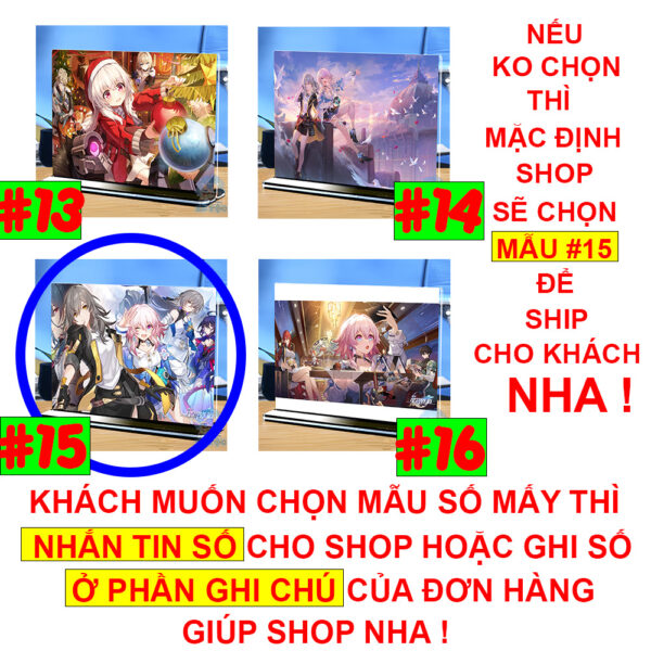 Khung ảnh Mica trong suốt Kích thước A4,A5 In hình Silver Wolf Game Honkai: Star Rail (1) đế lùa màu đen
