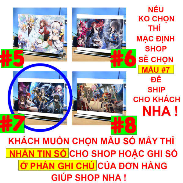 Khung ảnh Mica trong suốt Kích thước A4,A5 In hình Silver Wolf Game Honkai: Star Rail (1) đế lùa màu đen