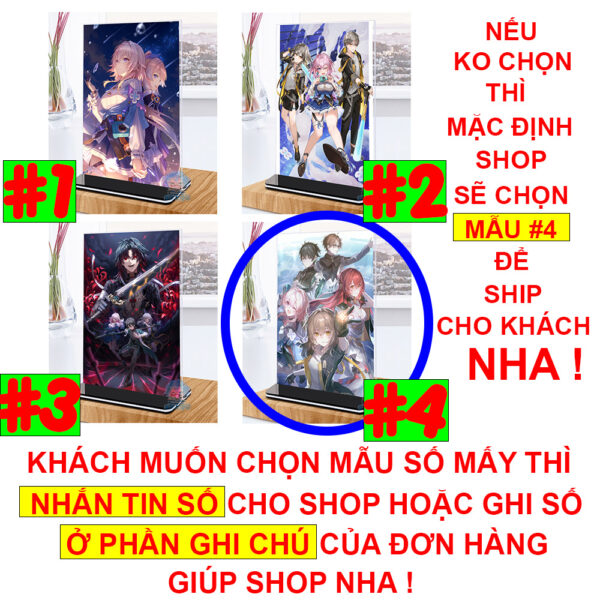 Khung ảnh Mica trong suốt Kích thước A4,A5 In hình Silver Wolf Game Honkai: Star Rail (1) đế lùa màu đen