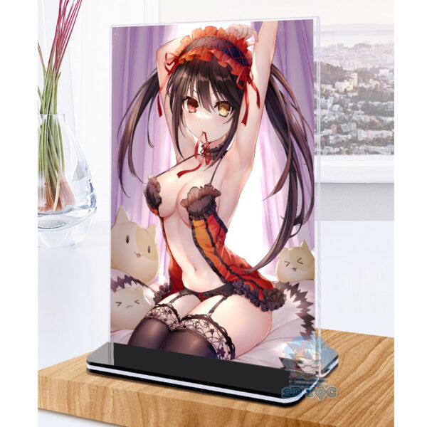 Khung ảnh Mica trong suốt Kích thước A4,A5 In hình Tokisaki Kurumi (1) Anime Manga Date A Live đế lùa màu đen