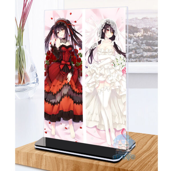 Khung ảnh Mica trong suốt Kích thước A4,A5 In hình Tokisaki Kurumi (1) Anime Manga Date A Live đế lùa màu đen