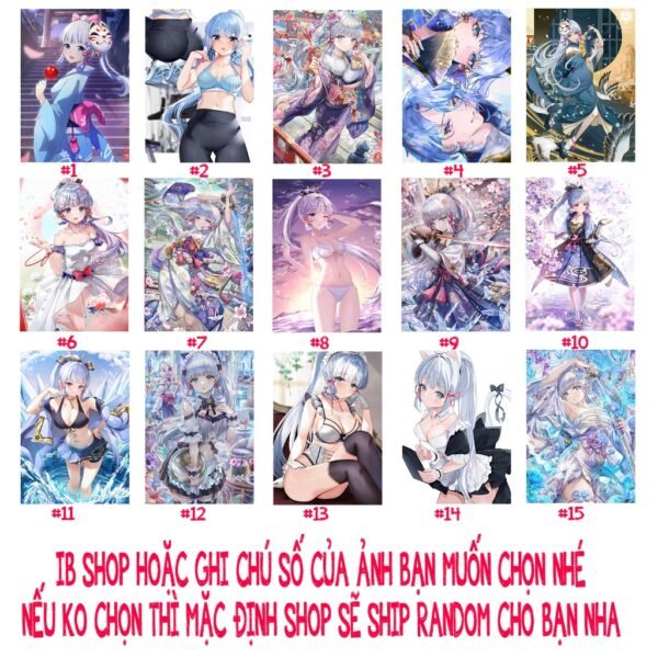 Khung Ảnh Treo Tường,Để Bàn 10x15,13x18,A5,A4,A3 Mặt Mica Kamisato Ayaka Game Genshin Impact (1) kèm chân đế/Đinh 3 chân