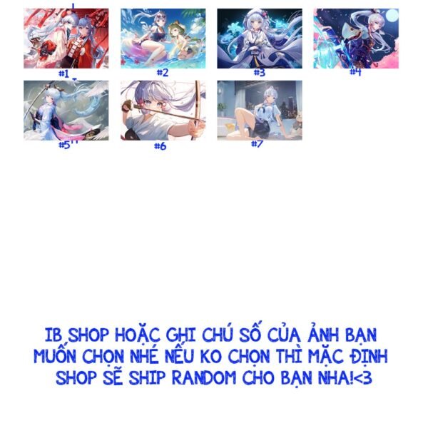 Khung Ảnh Treo Tường,Để Bàn 10x15,13x18,A5,A4,A3 Mặt Mica Kamisato Ayaka Game Genshin Impact (1) kèm chân đế/Đinh 3 chân