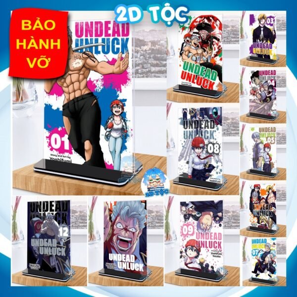Khung ảnh Mica trong suốt Kích thước A4,A5 In hình Anime Manga Light Novel Undead Unluck đế lùa màu đen - 2D Tộc Shop