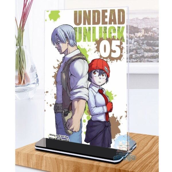 Khung ảnh Mica trong suốt Kích thước A4,A5 In hình Anime Manga Light Novel Undead Unluck đế lùa màu đen - 2D Tộc Shop