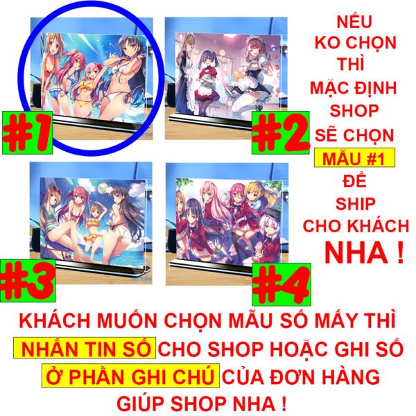 Khung ảnh Mica Kích thước A4,A5 In hình Anime Manga Light Novel Chào mừng đến lớp học đề cao thực lực (1) đế lùa màu đen