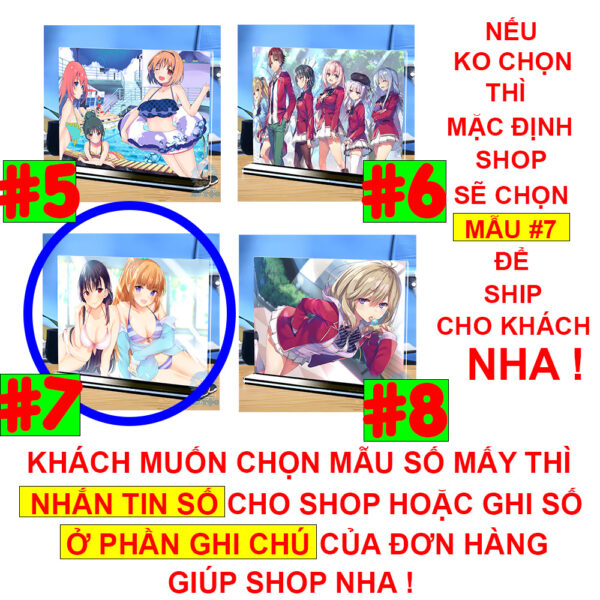 Khung ảnh Mica Kích thước A4,A5 In hình Anime Manga Light Novel Chào mừng đến lớp học đề cao thực lực (1) đế lùa màu đen