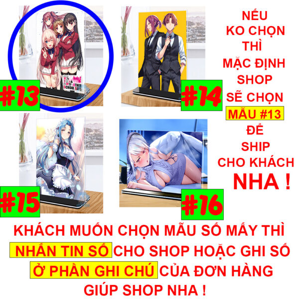 Khung ảnh Mica Kích thước A4,A5 In hình Anime Manga Light Novel Chào mừng đến lớp học đề cao thực lực (1) đế lùa màu đen