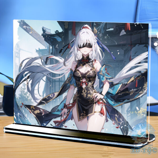 shopee-23180975685-3 Khung ảnh Mica trong suốt Kích thước A4,A5 In hình Anime Manga Light Novel Jingliu Game Honkai: Star Rail đế lùa màu đen
