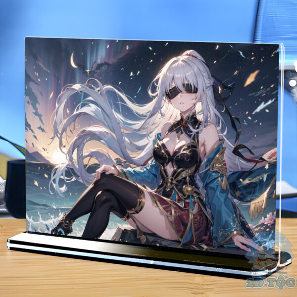shopee-23180975685-4 Khung ảnh Mica trong suốt Kích thước A4,A5 In hình Anime Manga Light Novel Jingliu Game Honkai: Star Rail đế lùa màu đen