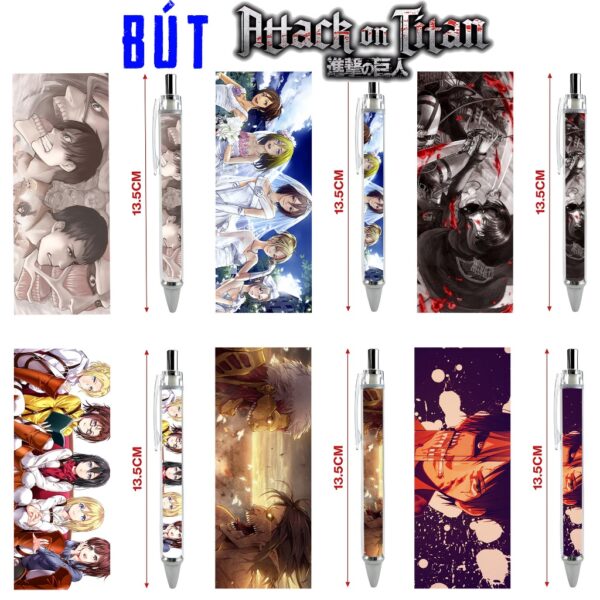 Bút viết In hình Attack On Titan Đại Chiến Titan - Hình in sắc nét - Bút Gel ngòi 0.5mm by 2D Tộc Shop