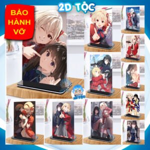 Khung ảnh Mica trong suốt Kích thước A4,A5 In hình Anime Manga Light Novel Lycoris Recoil (1) đế lùa màu đen