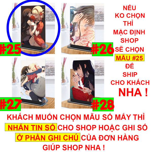 Khung ảnh Mica trong suốt Kích thước A4,A5 In hình Anime Manga Light Novel Lycoris Recoil (1) đế lùa màu đen