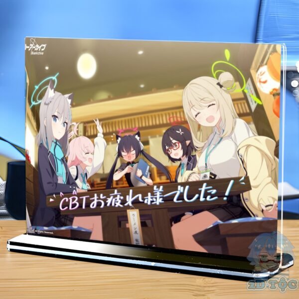 Khung ảnh Mica trong suốt Kích thước A4,A5 In hình Anime Manga Light Novel Tổng Hợp Blue Archive (1) đế đen 2D Tộc Shop