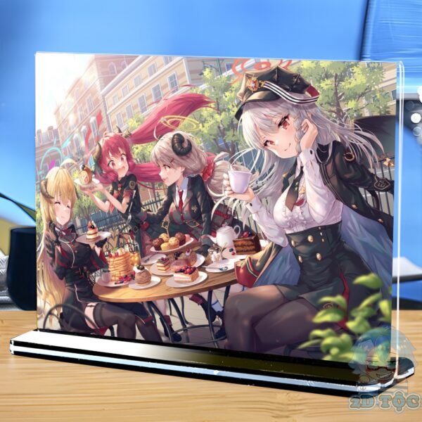 Khung ảnh Mica trong suốt Kích thước A4,A5 In hình Anime Manga Light Novel Tổng Hợp Blue Archive (1) đế đen 2D Tộc Shop