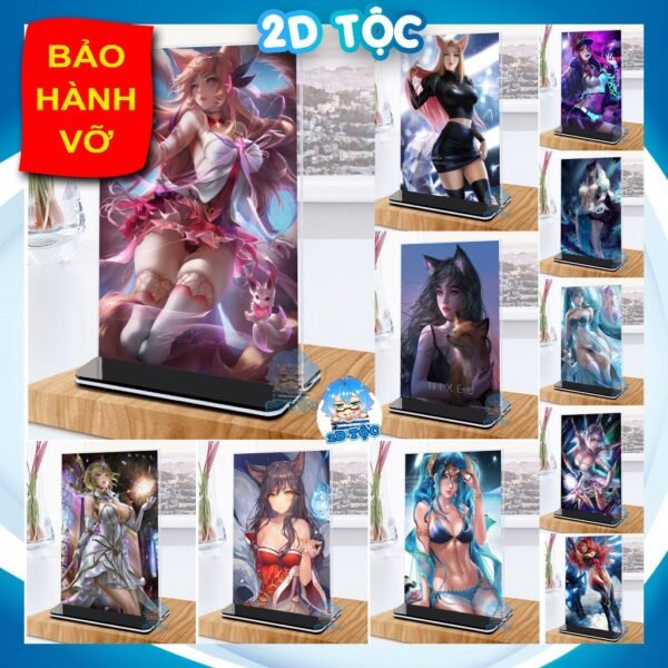 Khung ảnh Mica trong suốt Kích thước A4,A5 In hình Game Liên Minh Huyền Thoại (1) League of Legends đế lùa đen - 2D Shop