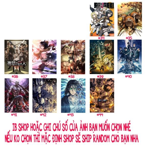 Khung Ảnh Treo Tường, Để Bàn 10x15, 13x18, A5, A4, A3 Mặt Mica Attack On Titan Đại Chiến Titan - kèm chân đế/Đinh 3 chân