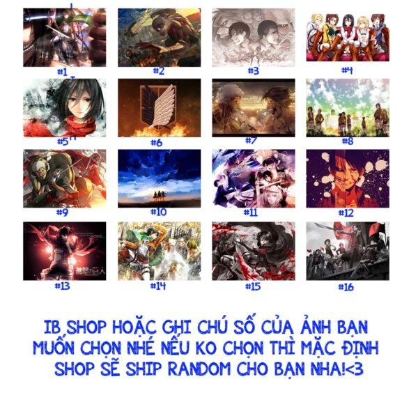 Khung Ảnh Treo Tường, Để Bàn 10x15, 13x18, A5, A4, A3 Mặt Mica Attack On Titan Đại Chiến Titan - kèm chân đế/Đinh 3 chân