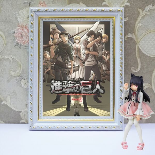 Khung Ảnh Treo Tường, Để Bàn 10x15, 13x18, A5, A4, A3 Mặt Mica Attack On Titan Đại Chiến Titan - kèm chân đế/Đinh 3 chân