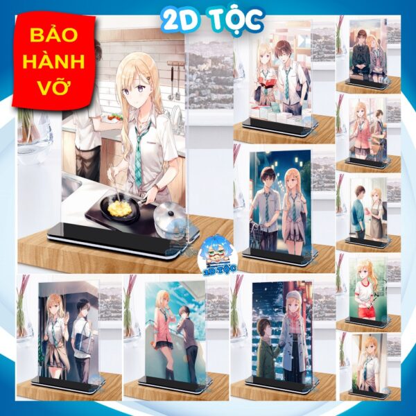 Khung ảnh Mica trong suốt Kích thước A4,A5 In hình Anime Manga Light Novel Sống Cùng Em Kế Gimai Seikatsu đế lùa màu đen