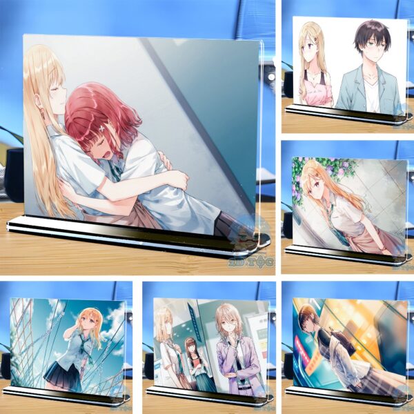 Khung ảnh Mica trong suốt Kích thước A4,A5 In hình Anime Manga Light Novel Sống Cùng Em Kế Gimai Seikatsu đế lùa màu đen