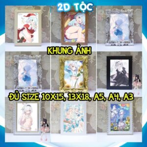 Khung Ảnh Treo Tường, Để Bàn 10x15,13x18,A5,A4,A3 Mặt Mica Arona Plana (1) Game Blue Archive - kèm chân đế/Đinh 3 chân