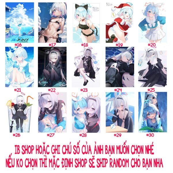Khung Ảnh Treo Tường, Để Bàn 10x15,13x18,A5,A4,A3 Mặt Mica Arona Plana (1) Game Blue Archive - kèm chân đế/Đinh 3 chân