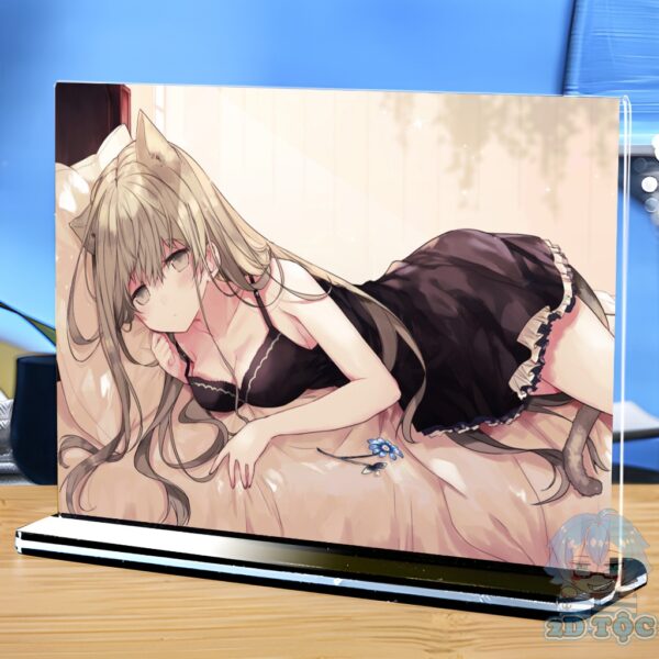 Khung ảnh Mica trong suốt Kích thước A4,A5 In hình Anime Manga Light Novel Cecilia và Lawrence đế lùa màu đen - 2D Tộc
