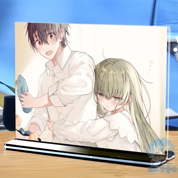 Khung ảnh Mica trong suốt Kích thước A4,A5 In hình Anime Manga Light Novel Cecilia và Lawrence đế lùa màu đen - 2D Tộc