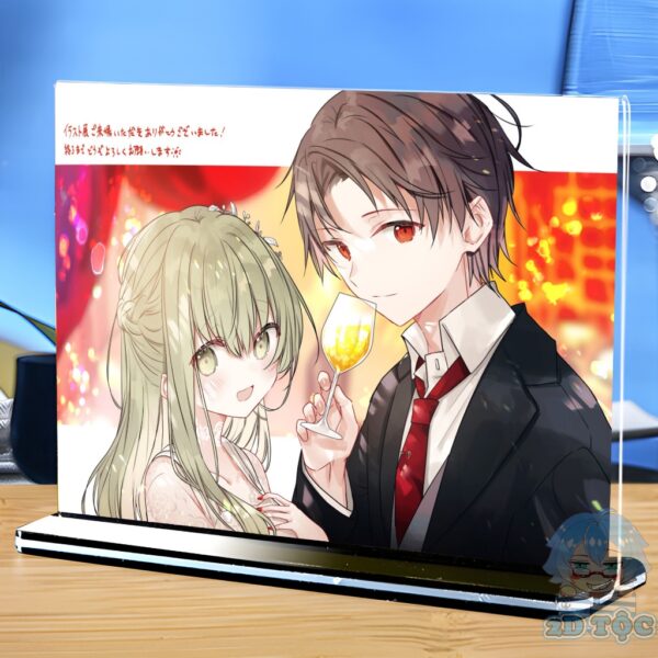Khung ảnh Mica trong suốt Kích thước A4,A5 In hình Anime Manga Light Novel Cecilia và Lawrence đế lùa màu đen - 2D Tộc