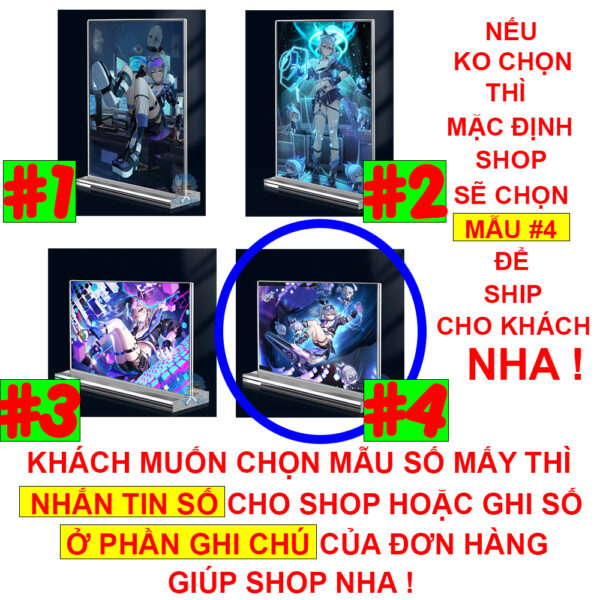 Khung ảnh Mica trong suốt Kích thước A4,A5 In hình Kafka, Silver Wolf Game Honkai: Star Rail (1) đế lùa dày trong suốt