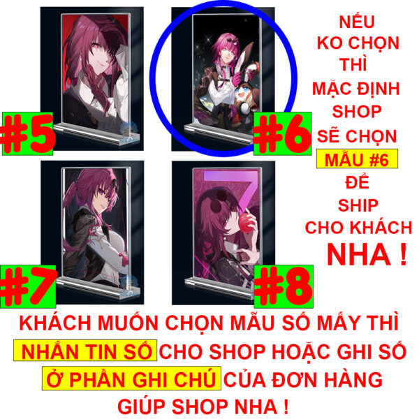 Khung ảnh Mica trong suốt Kích thước A4,A5 In hình Kafka, Silver Wolf Game Honkai: Star Rail (1) đế lùa dày trong suốt