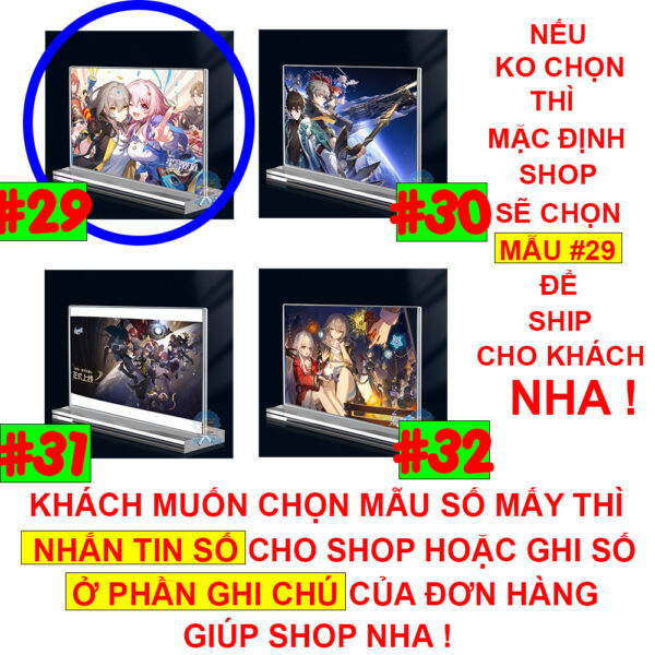 Khung ảnh Mica trong suốt Kích thước A4,A5 In hình Kafka, Silver Wolf Game Honkai: Star Rail (1) đế lùa dày trong suốt