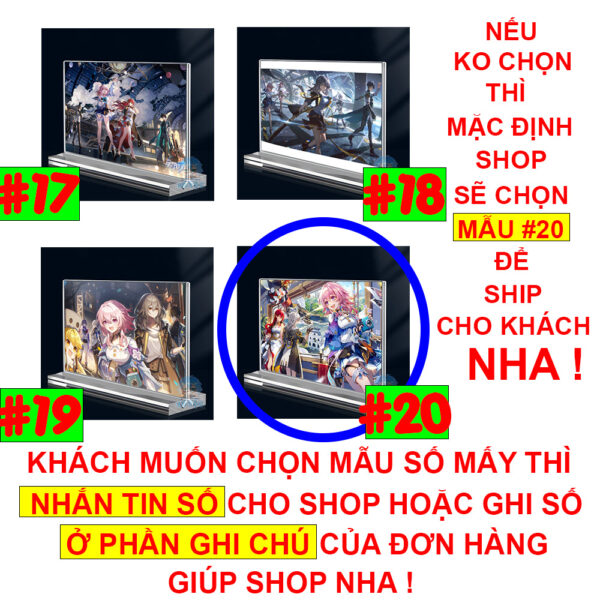 Khung ảnh Mica trong suốt Kích thước A4,A5 In hình Kafka, Silver Wolf Game Honkai: Star Rail (1) đế lùa dày trong suốt