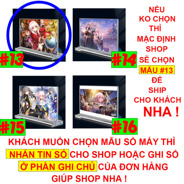 Khung ảnh Mica trong suốt Kích thước A4,A5 In hình Kafka, Silver Wolf Game Honkai: Star Rail (1) đế lùa dày trong suốt