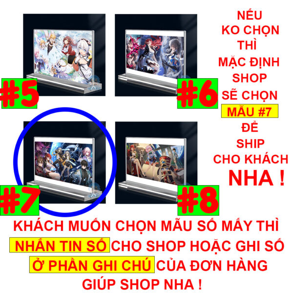 Khung ảnh Mica trong suốt Kích thước A4,A5 In hình Kafka, Silver Wolf Game Honkai: Star Rail (1) đế lùa dày trong suốt
