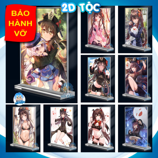 shopee-23676136176-1 Khung ảnh Mica trong suốt Kích thước A4,A5 In hình Hutao Game Genshin Impact (1) đế lùa dày trong suốt