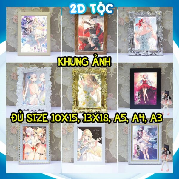 Khung Ảnh Treo Tường, Để Bàn 10x15,13x18,A5,A4,A3 Mica Seiken Gakuin no Maken Tsukai (1) - kèm chân đế/Đinh 3 chân