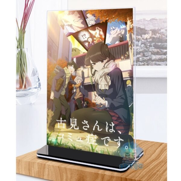 Khung ảnh Mica trong suốt Kích thước A4,A5 In hình Anime Manga Light Novel Komi Nữ Thần Sợ Giao Tiếp đế lùa màu đen